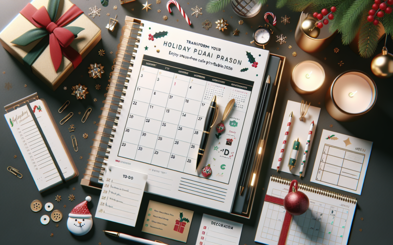 Holiday planner printable 2026