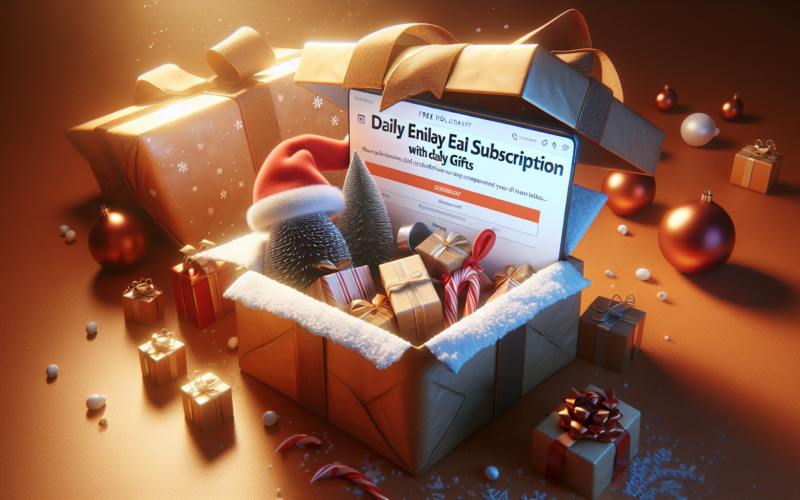 Is there a free holiday email subscription with daily gifts?